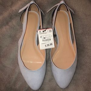 Zara Suede Slip On Flats